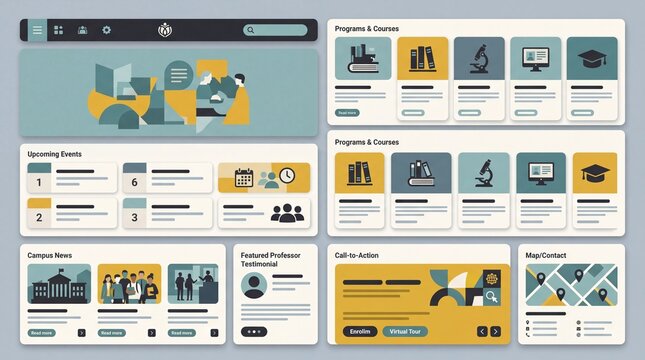 Modern Educational Website User Interface Dashboard Design Concept Layout
