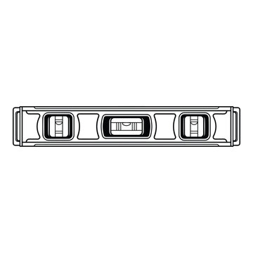 Spirit Level Measuring Tool Black and White Vector