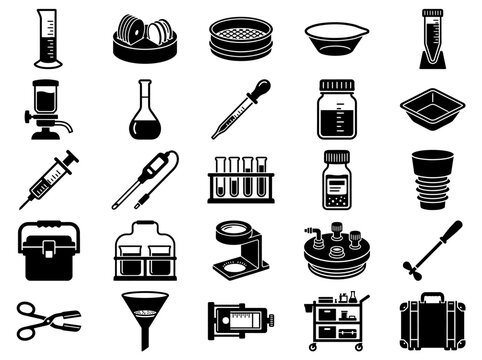 Laboratory Equipment Icons Set