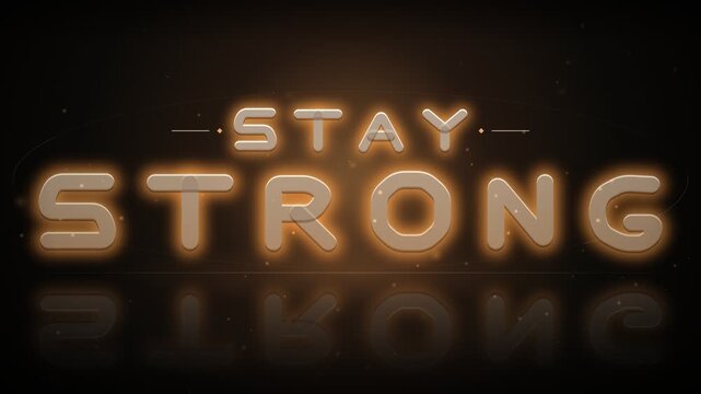 Stay Strong Motivational Glowing Metallic Typography Text Animation Design