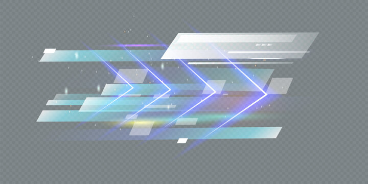 Futuristic digital design with glowing arrows, conveying a sense of speed and technology.