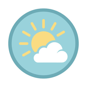 Partly cloudy weather icon vector design.
