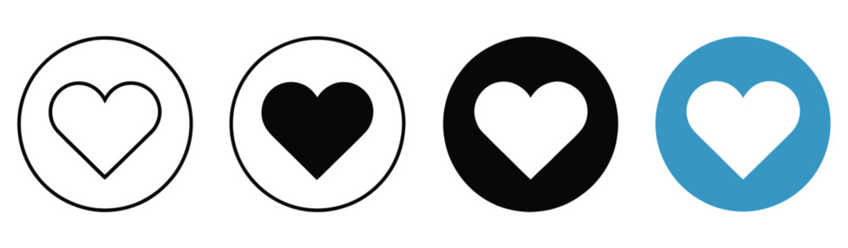 Heart Icon featuring simple love pictograms for likes, favorites, romance, emotional care, health, relationships, and social media interaction interface