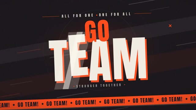 Go team energetic sports title card animation with dynamic typography and ticker