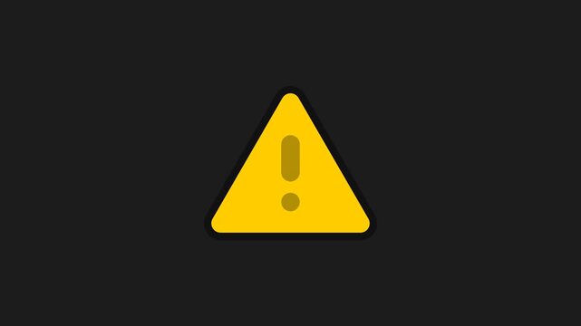 Yellow triangular warning icons on dark background