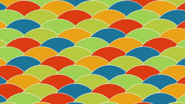 Colorful Semicircle Pattern Tile Texture 4K