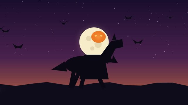 A headless figure on horseback gallops across a moonlit landscape during halloween night horseman galloping night