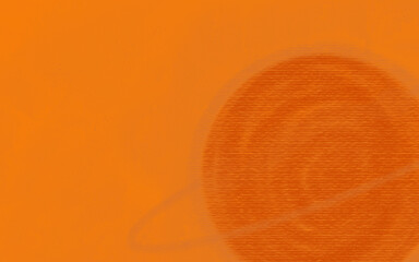 An illustration of the planet Saturn with texture, set against an orange background. © Eugenekanon_id