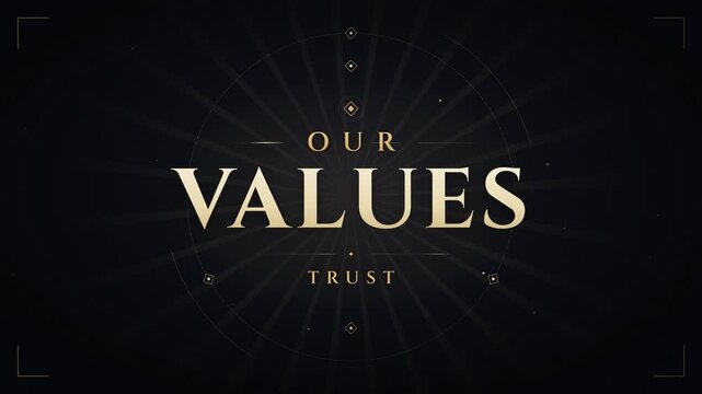 Corporate core values presentation template featuring integrity trust excellence and respect