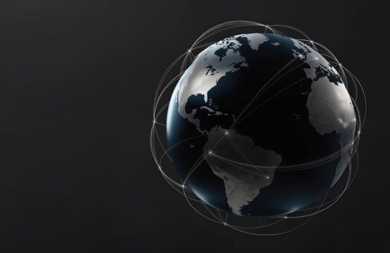 Digital connectivity and virtual infrastructure. Mapa Estados Unidos. 3D visualization of global networks and communications. generated ai