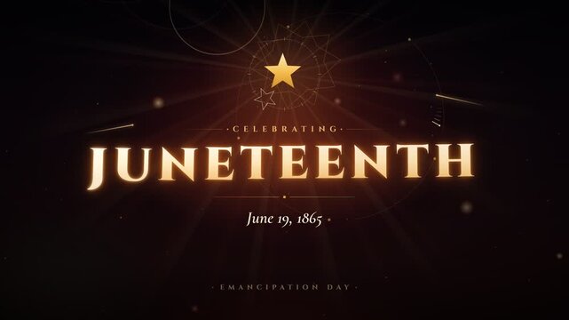 Celebrating Juneteenth Emancipation Day Historical Commemoration Motion Graphic Background