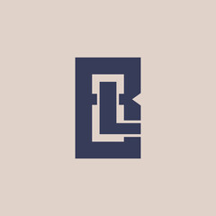 Minimalist navy blue interlocking letters B and L geometric logo design © Missingfont