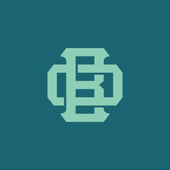 Vintage interlocking monogram letters B and O in collegiate athletic style for branding © Missingfont