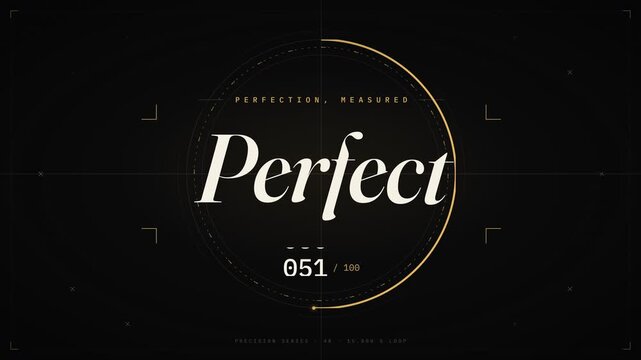 Perfect score counter HUD interface precision series motion graphics loop animation