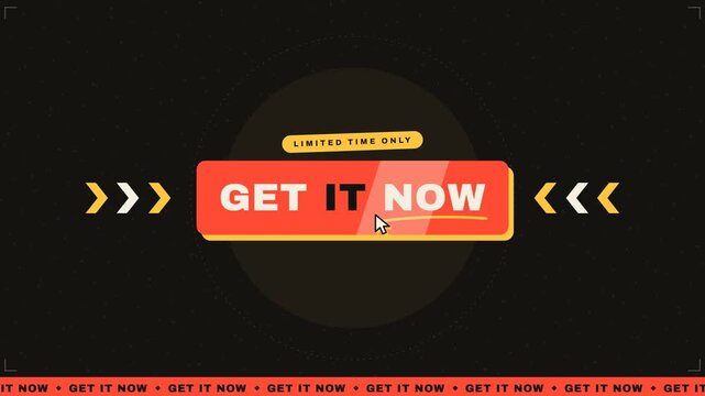 Dynamic e-commerce get it now promotional call to action button animation