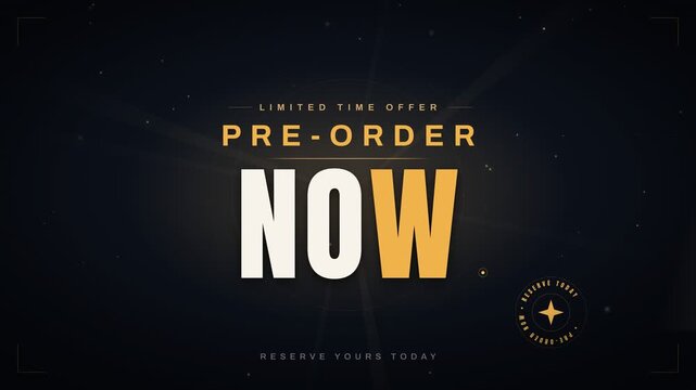 Pre-Order Now limited time offer luxury e-commerce sale promotion motion graphic