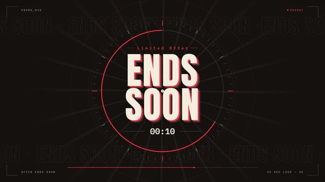 Ends soon limited offer countdown timer with hud circular design elements