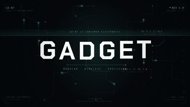 Gadget Consumer Electronics Tech HUD Interface Animation with Typography