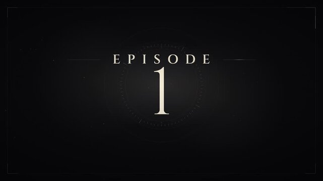 Episode 1 minimalist title sequence animation with futuristic HUD circle elements