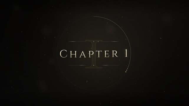 Cinematic Gold Chapter 1 Title Animation with Circular Geometric Frame
