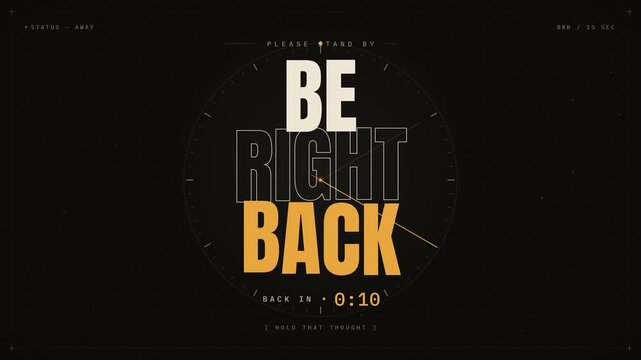 Be Right Back Animated Stream Screen Countdown Timer Graphic Resource