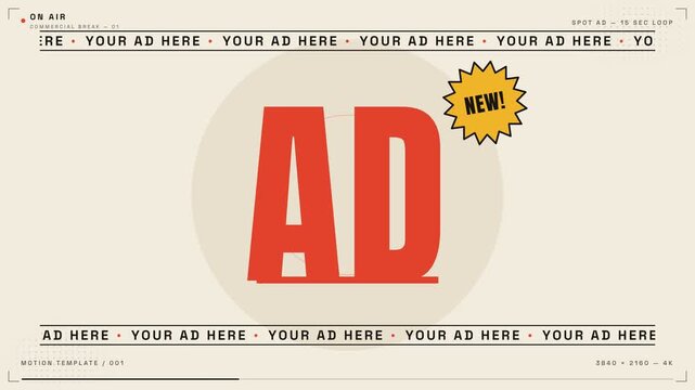Dynamic Commercial Advertising Motion Graphic Template with Bold Typography and Megaphone Animation