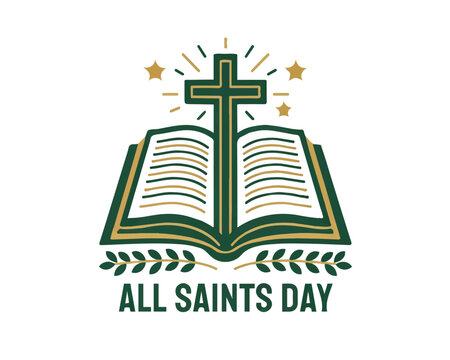 All Saints Day Vector Illustration, Catholic Saints Celebration and Religious Faith Design Isolated on White Background