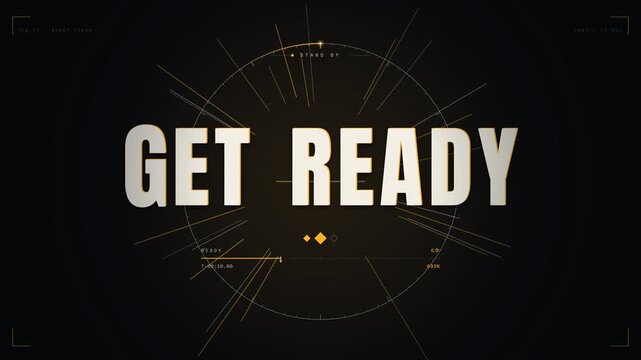 Futuristic sci-fi hud get ready countdown timer motion graphics