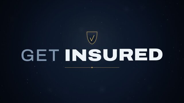 Professional insurance protection title animation with shield icon