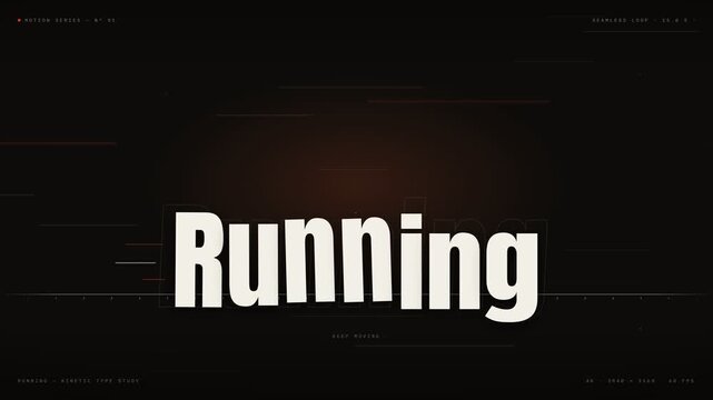 Running kinetic typography exercise fitness motion graphics animation