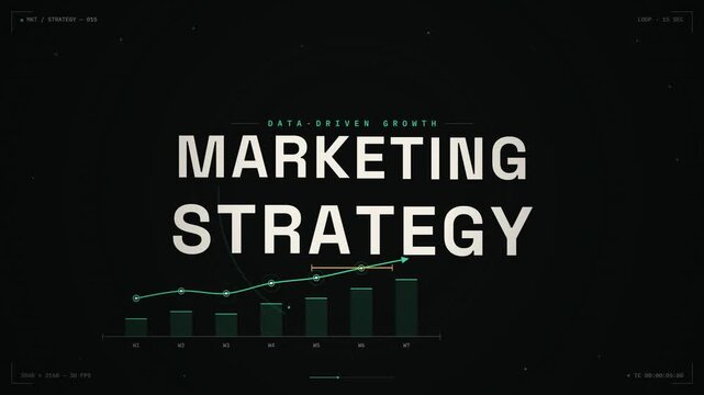 Data Driven Growth Marketing Strategy Corporate HUD Infographic Animation