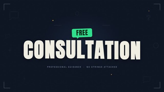 Professional Business Consultation Animated Graphic with Speech Bubble and Text