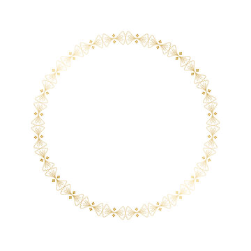 Gold floral circular frame, vintage element