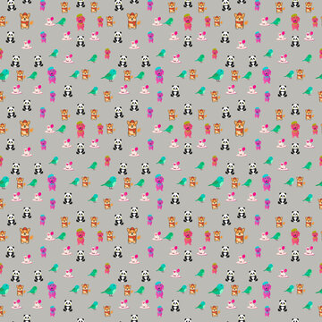 Cute cartoon animals pattern
