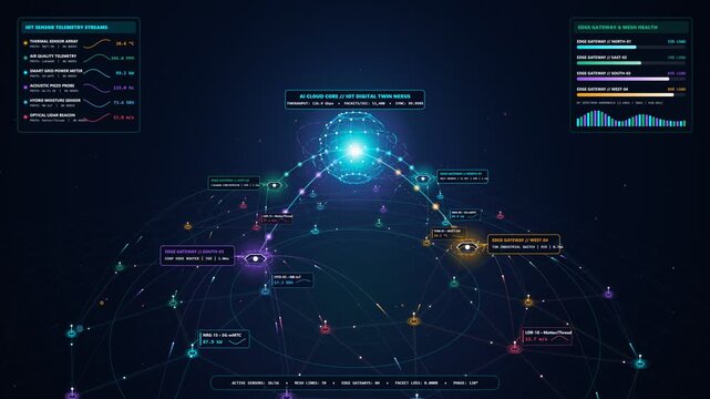 Internet of things smart sensor network wireless telemetry and cloud analytics loop
