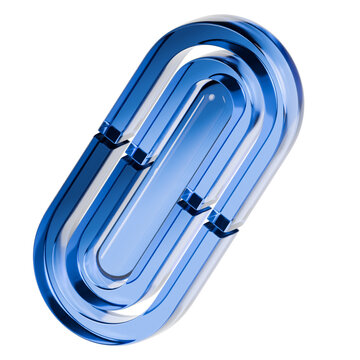 Elongated Glass Loop 3D Illustration