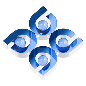Glass Orbit Motif 3D Illustration