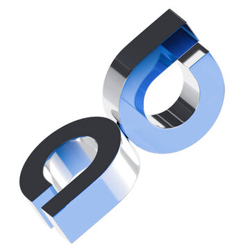 Glass Link Shape 3D Illustration