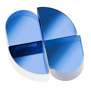 Segmented Glass Circle 3D Illustration