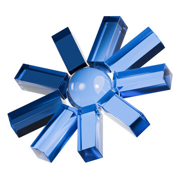 Glass Radial Turbine 3D Illustration