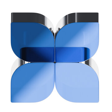 Glass Butterfly Panels 3D Illustration