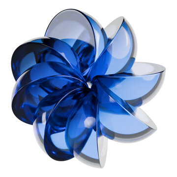 Layered Glass Lotus 3D Illustration