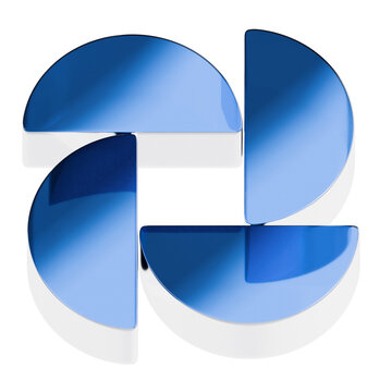 Glass Pinwheel Tiles 3D Illustration
