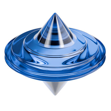 Spinning Glass Top 3D Illustration