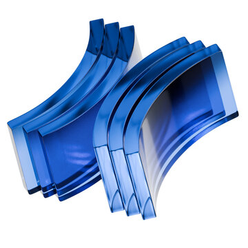 Woven Glass Ribbons 3D Illustration