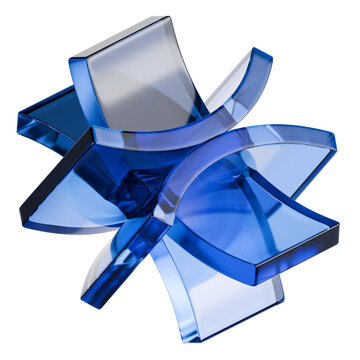 Glass Ribbon Knot 3D Illustration