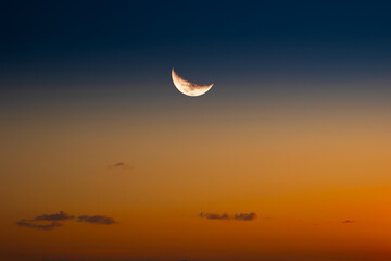 Background night sky of with crescent moon,and stars .Background Greeting card for the holy month of Ramadan of islam  © Media 