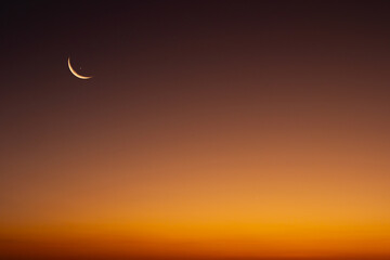 Background night sky of with crescent moon,and stars .Background Greeting card for the holy month of Ramadan of islam  © Media 