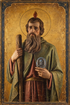 Saint Jude Thaddeus. Catholic saint. AI modified.