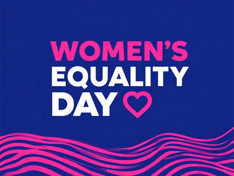 Women's equality day celebration with pink heart Vector